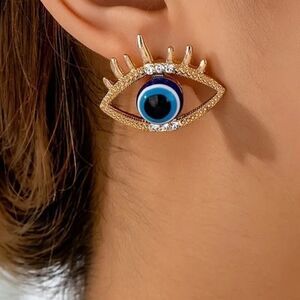 Gold Evil Eye Stud Earrings